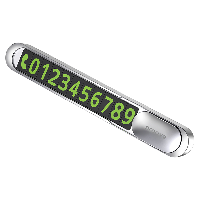 Parking Card Proove Parking Number Plate Metal Lock, Silver