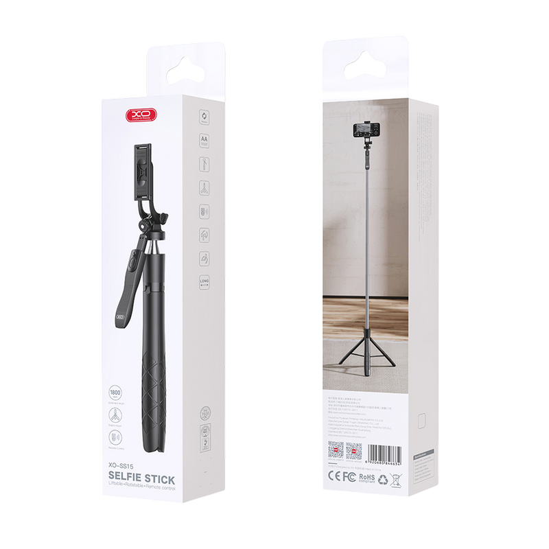 Bluetooth Selfie Stick XO, SS15 , Tripod, Black