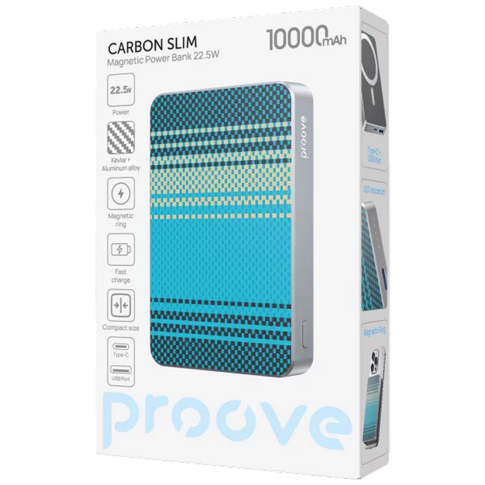 Power Bank 10000mAh Proove Carbon Slim 22.5W,Nightfall