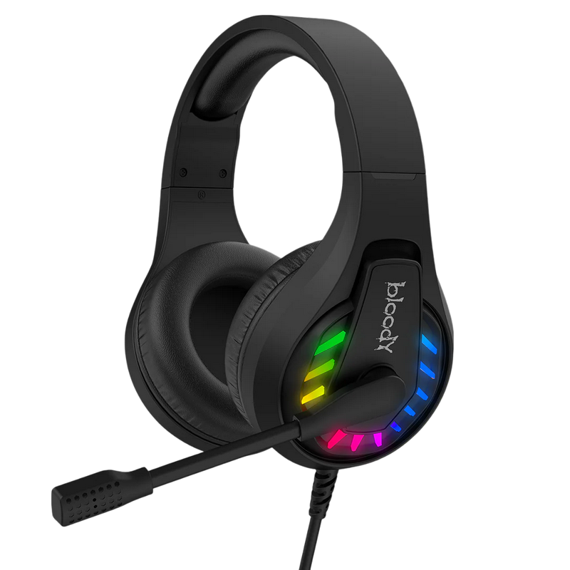 Gaming Headset Bloody G230, 50mm drivers, Neodymium magnet, 20-20kHz, 16 Ohm, 105db, Noise Canceling Mic, Neon Backlit, v7.1, 2m, USB, Black