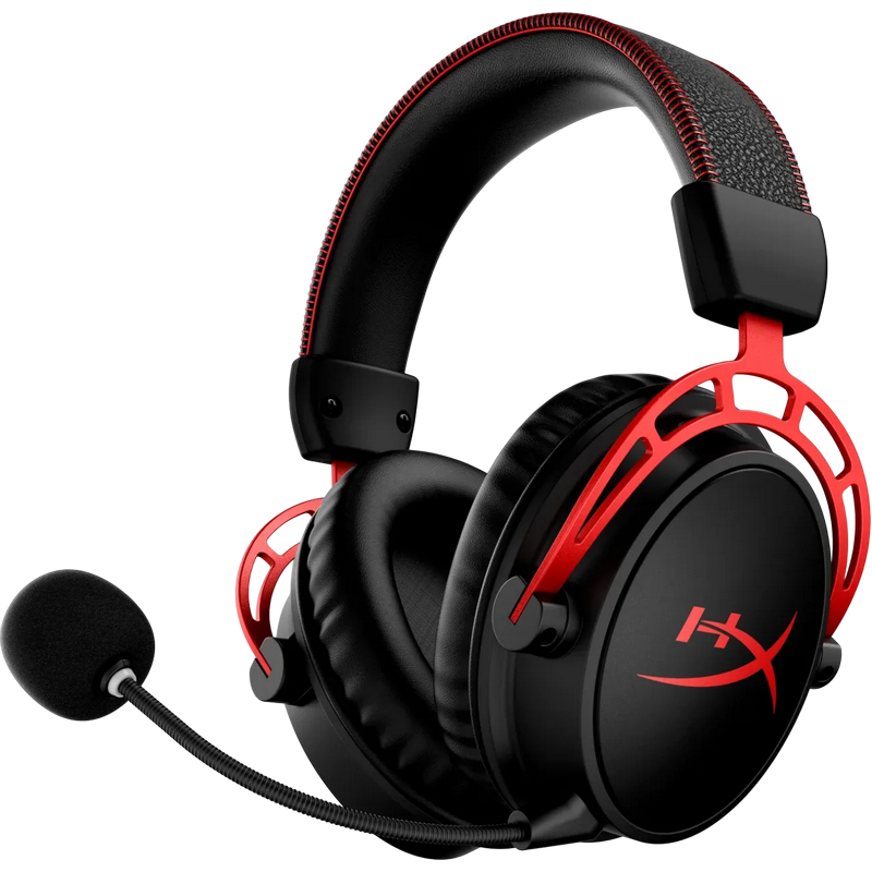 Gaming Wireless Headset HyperX Cloud Alpha, 50mm driver, 62 Ohm, 15-21kHz, 98db, 318g, 300h, On-earcup control, Detachable Mic, 2.4Ghz, Black/Red