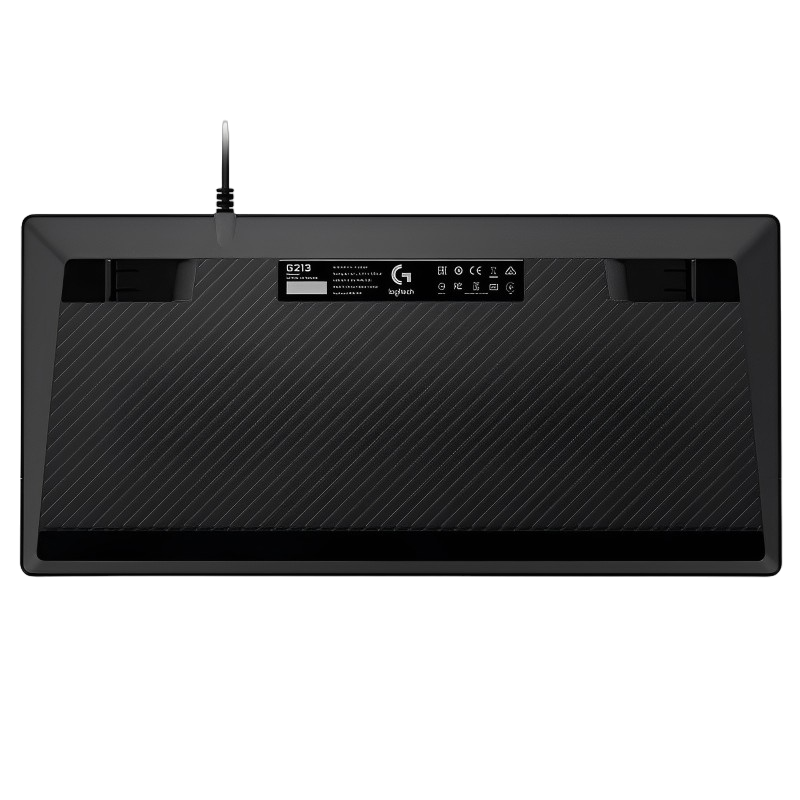 Gaming Keyboard Logitech G213 Prodigy, Mech-Dome, Spill-resistant, Media controls, RGB, 1.8m, USB, EN/RU, Black