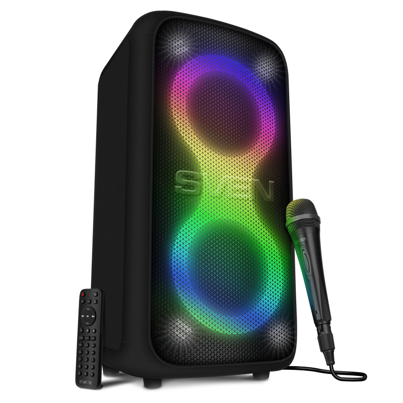 Partybox SVEN "PS-960" 180W, TWS, Bluetooth, FM, USB,LED-display, 6000mA*h, Black