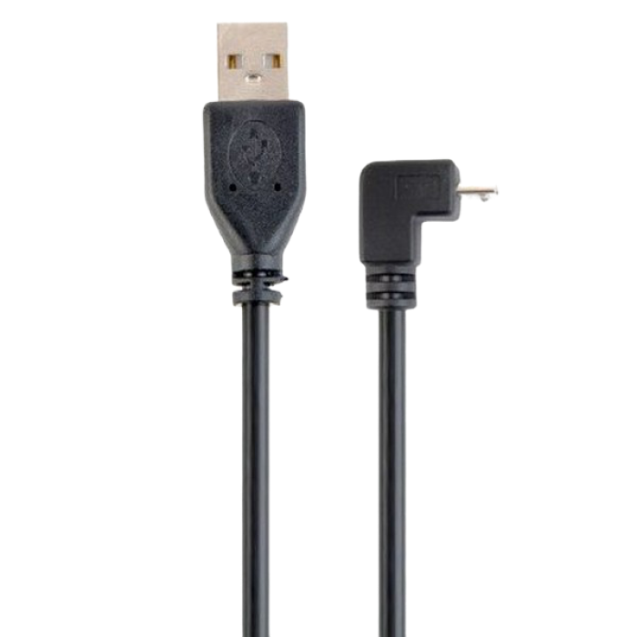 Cable Micro USB2.0, Micro B - AM, 1.8 m, Cablexpert, 90 degree bent connector, CCP-mUSB2-AMBM90-6