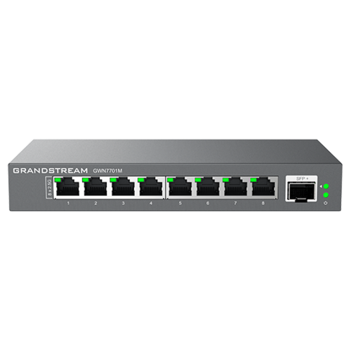 .8-port 10/100/2500Mbps Switch Grandstream "GWN7701M", 1xSFP+ 1/10Gbps, Metal