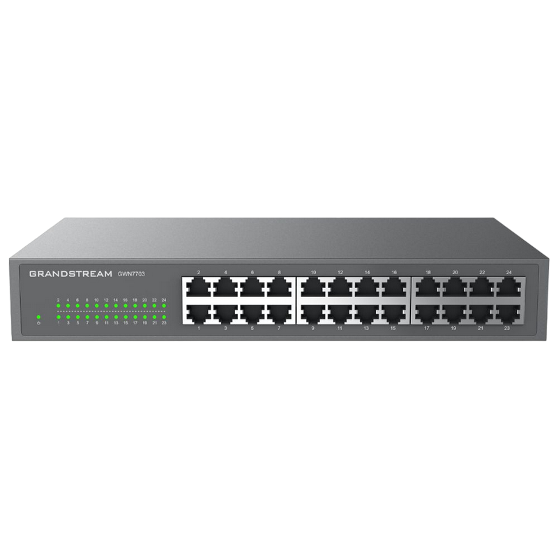 24-port 10/100/1000Mbps Switch Grandstream "GWN7703", Rack-Mount, Metal Case