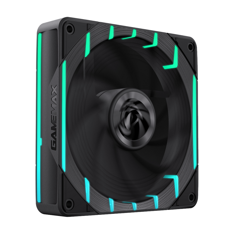 PC Case Fan GAMEMAX Tornado T12, 120mm, ARGB, 24 LED, 9 blades, PWM, <32.12dB, 66.89 CFM, 800-2200RPM, Hydro Bearing, 4pin(M/F), Black