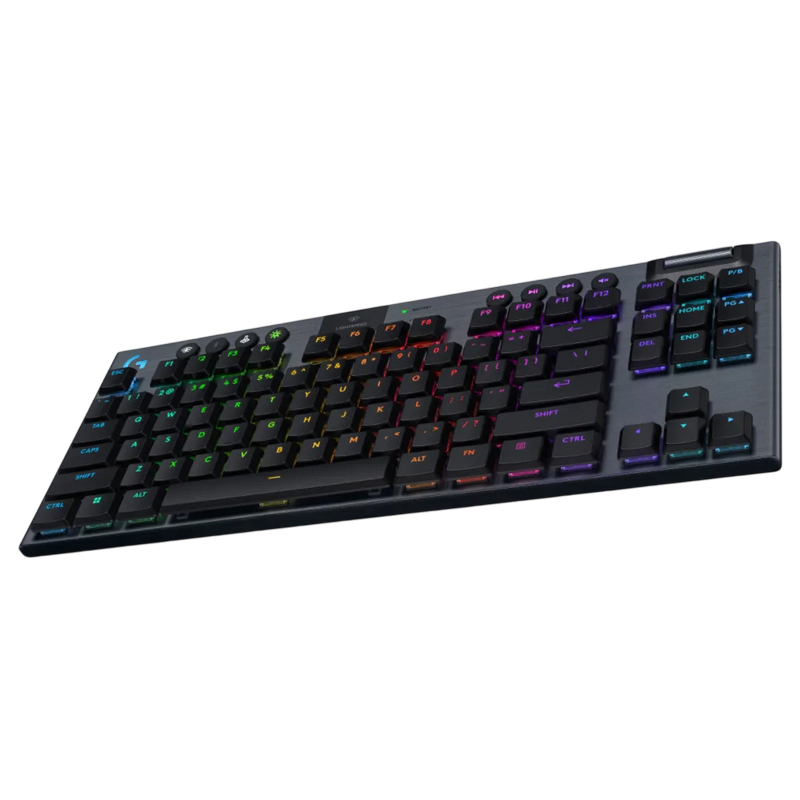 Gaming Wireless Keyboard Logitech G915 X TLK, Mechanical, Ultra thin, GL Linear, Aluminum, Media сontrols, Volume roller, RGB, 2.4GHz+BT, EN, Black