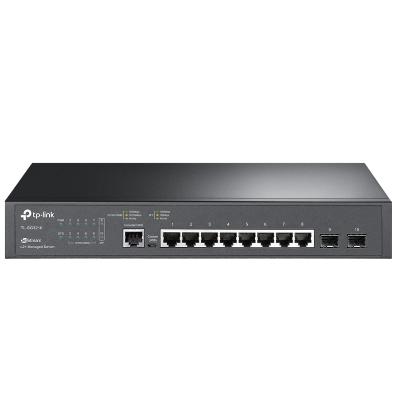 .8-port 10/100/1000Mbps Switch TP-LINK "SG3210", 2xSFP expansion slot