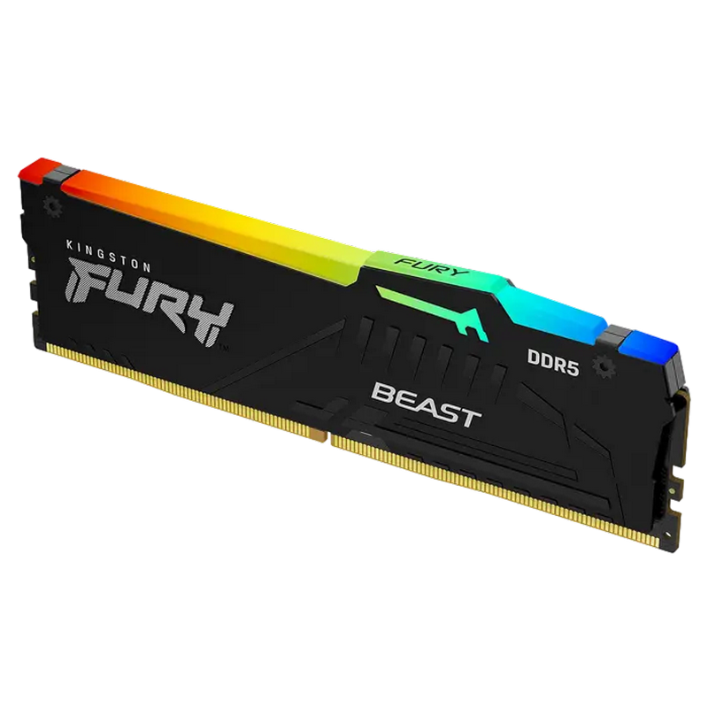 .32GB DDR5-6000MHz Kingston FURY Beast RGB (KF560C36BBE2A-32), CL36-44-44, 1Rx8, 1.35V, AMD EXPO 1.1/Intel XMP 3.0, Black