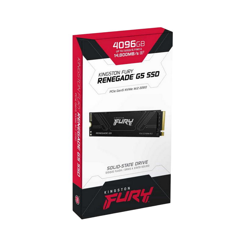 .M.2 NVMe SSD 4.0TB Kingston FURY Renegade G5 [PCIe 5.0 x4, R/W:14800/14000MB/s, 2200K/2200K IOPS, 4PB TBW, SM2508, 3DTLC]