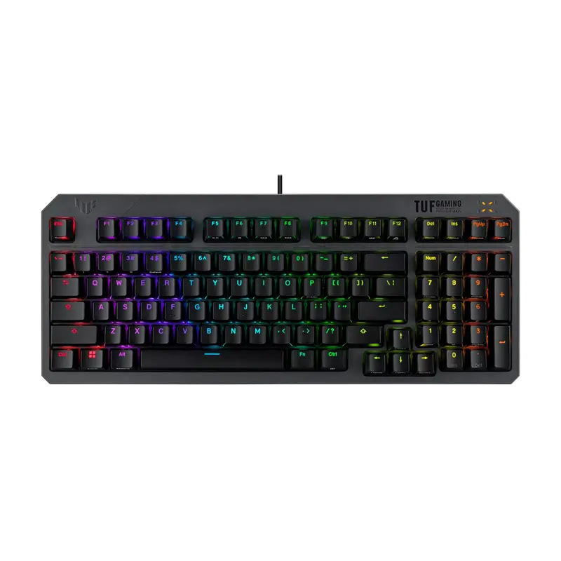 Gaming Keyboard Asus TUF Gaming K3 GEN II, Optical-mechanical RGB switches, Aluminum frame, USB passthrough, Aura Sync compatibiliti,USB, EN/UA, Black