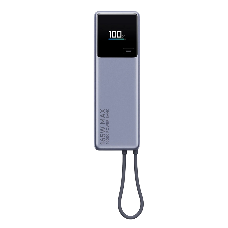 Power Bank, Xiaomi 10000 mah, (Integrated Cable) 165W, Gray, GL