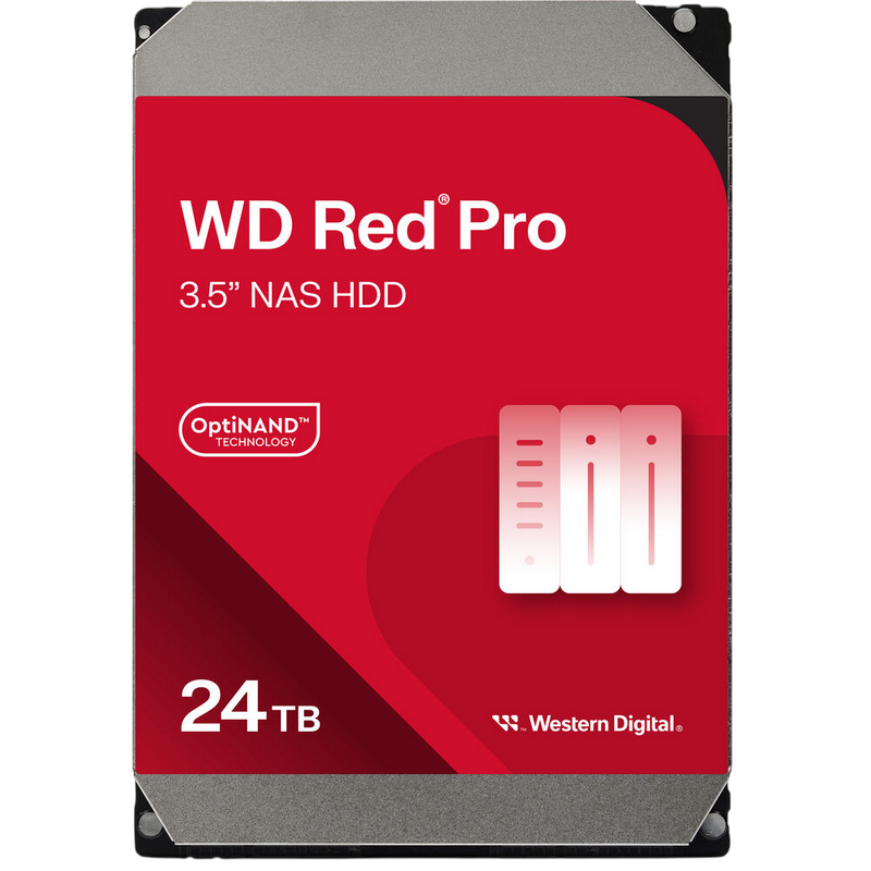 3.5" HDD 24.0TB-SATA-512MB Western Digital "Red Pro (WD241KFGX)", NAS, 24/7, CMR, 7200rpm, 2.5M (MTBF)
