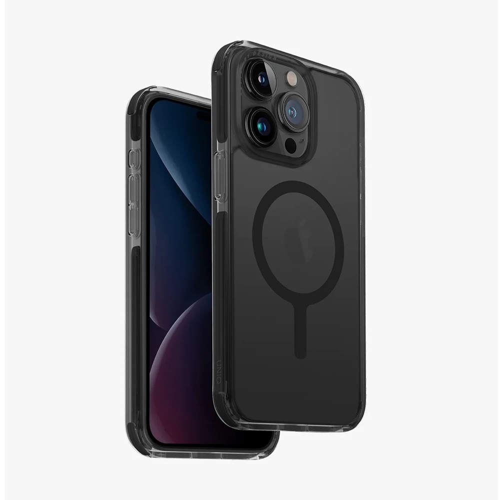 Uniq Case PC Hard Magclick Charging Combat for iPhone 14 Pro, Charcoal