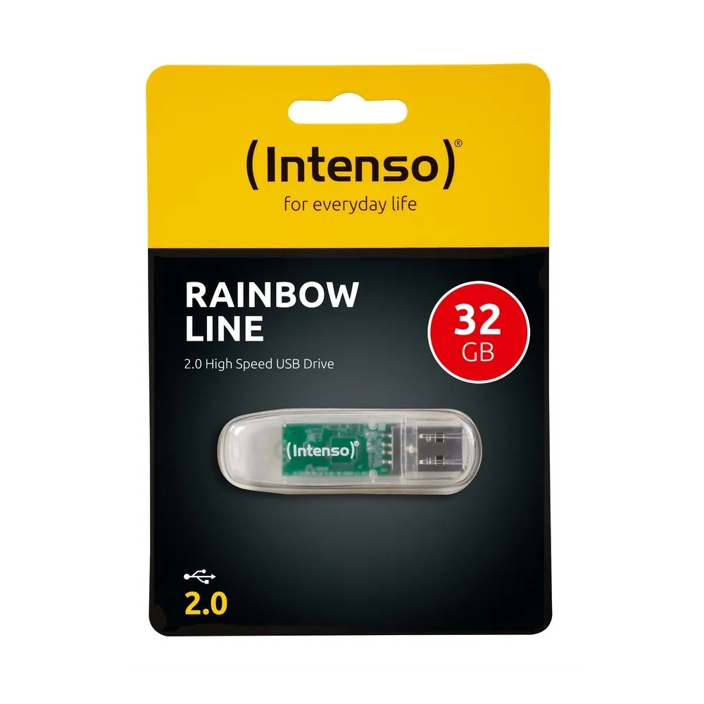 Intenso® USB Drive 2.0 Rainbow Line 32 GB, Transparent