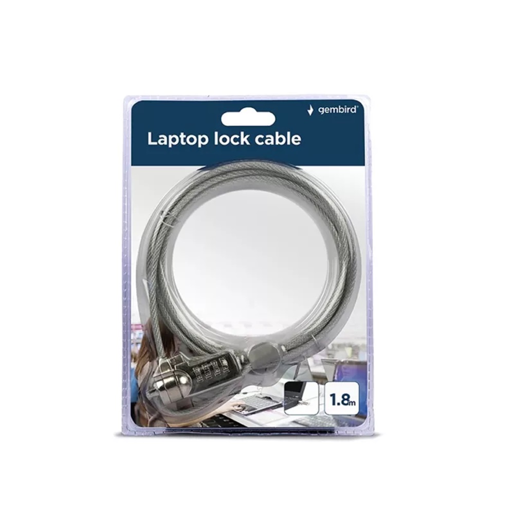 Gembird LK-CL-01 Cable lock for notebooks (4-digit combination), 4 mm steel cable