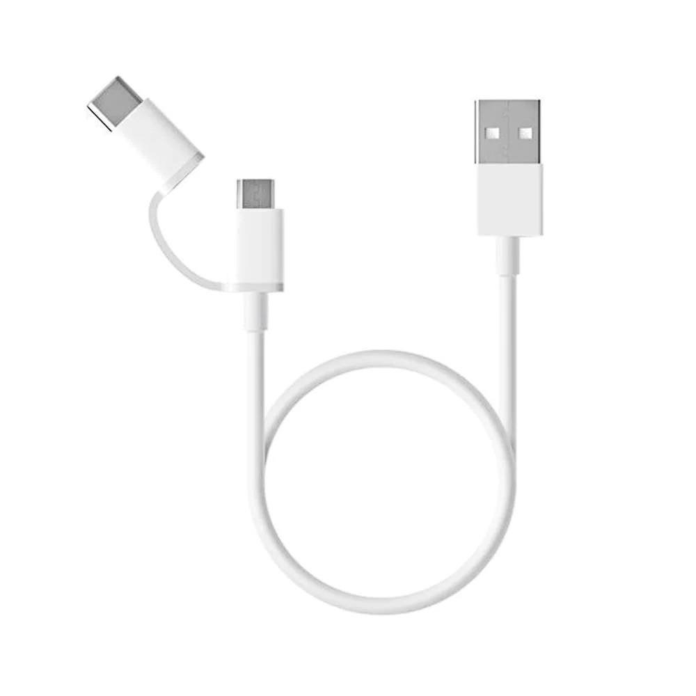 Xiaomi Mi Cable 2 in1 Type-A to MicroUSB/ Type-C 100cm, White