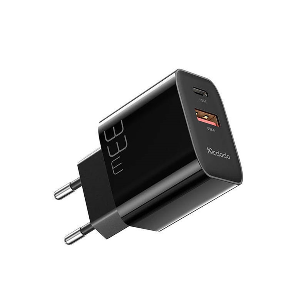 Mcdodo Wall Charger 1xUSB 1xType-C with Cable Type-C toType-C 33W, Black