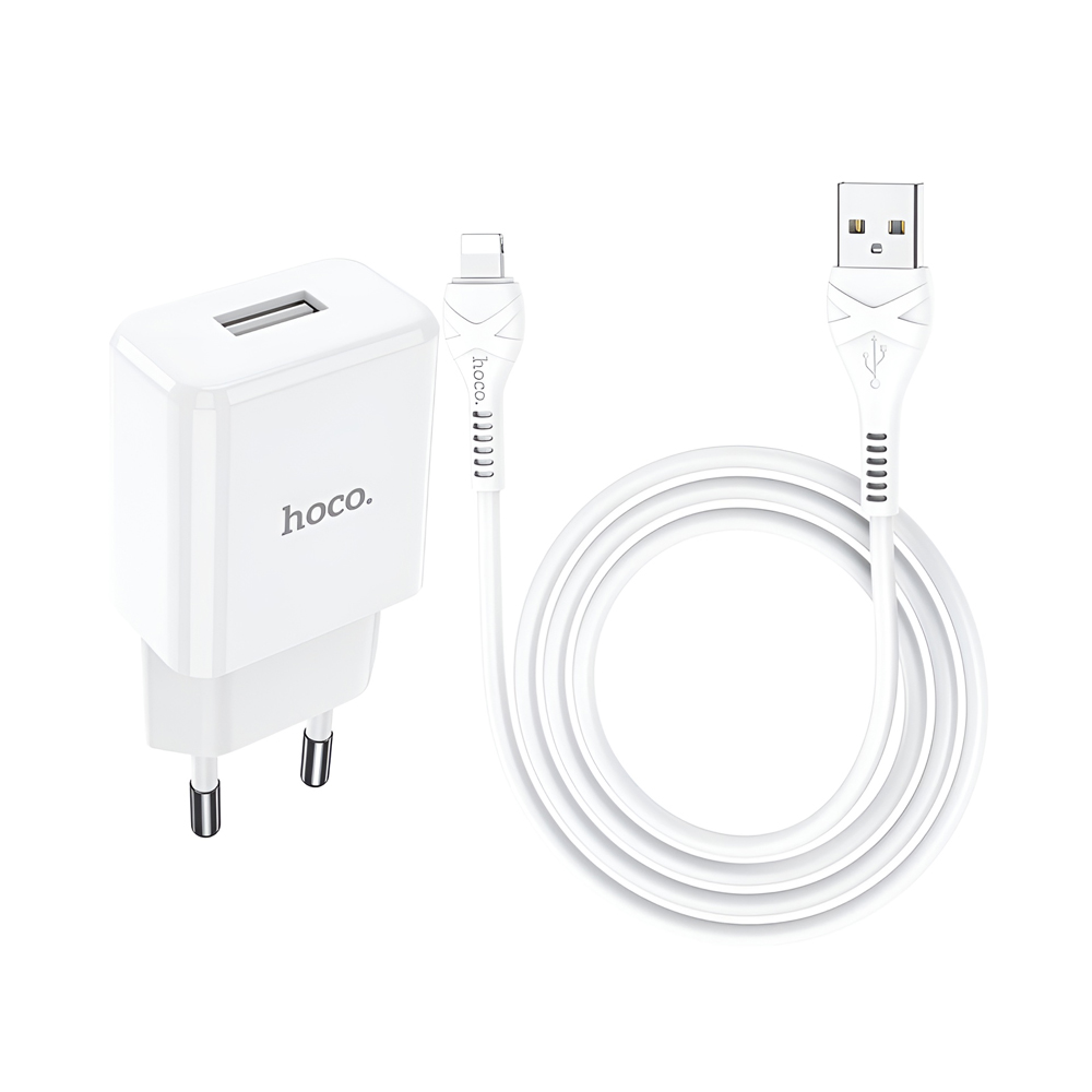 Hoco Wall Charger with Сable USB to Lightning N9 2.1A Especial, White	