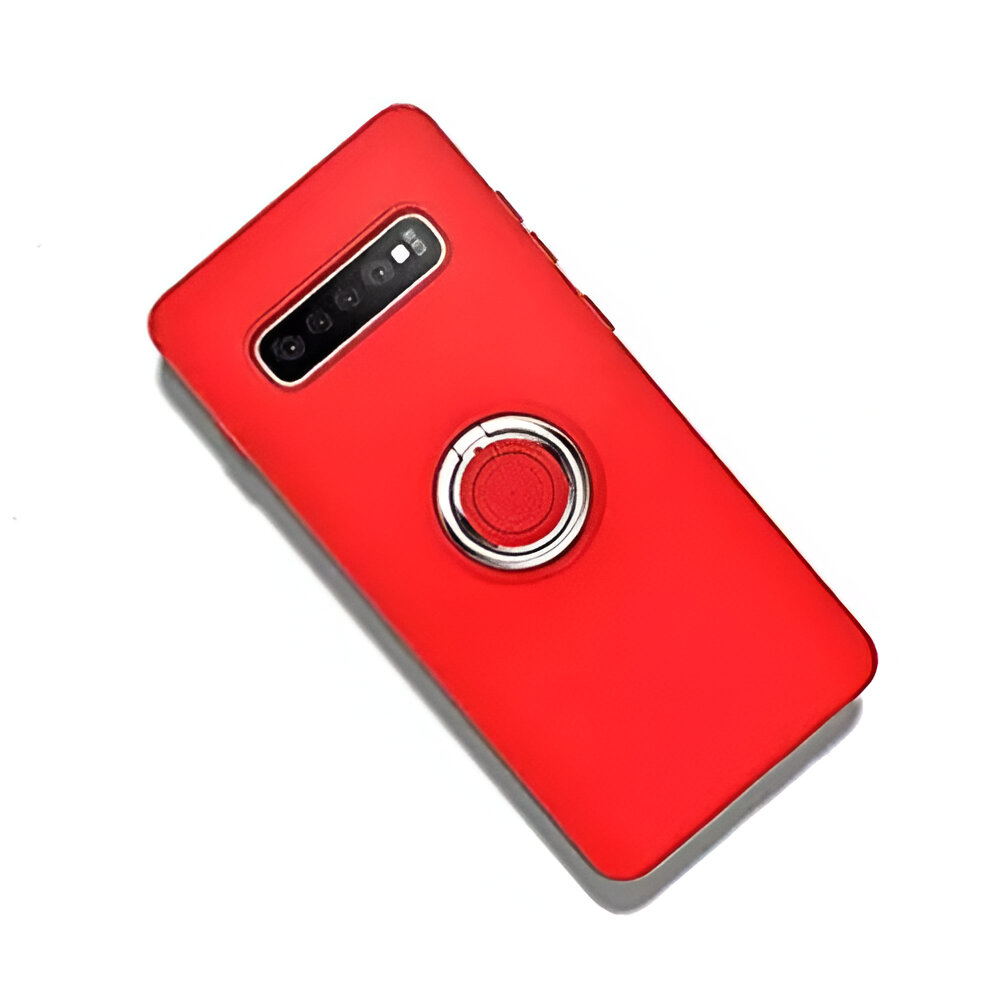 Helmet Case with Ring Liquid Silicone Samsung S10E, Red
