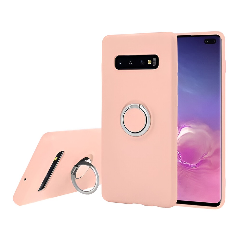 Helmet Case with Ring Liquid Silicone Samsung S10E, Pink
