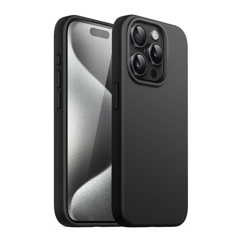 Helmet Case Liquid Silicone iPhone 15 Pro, Black