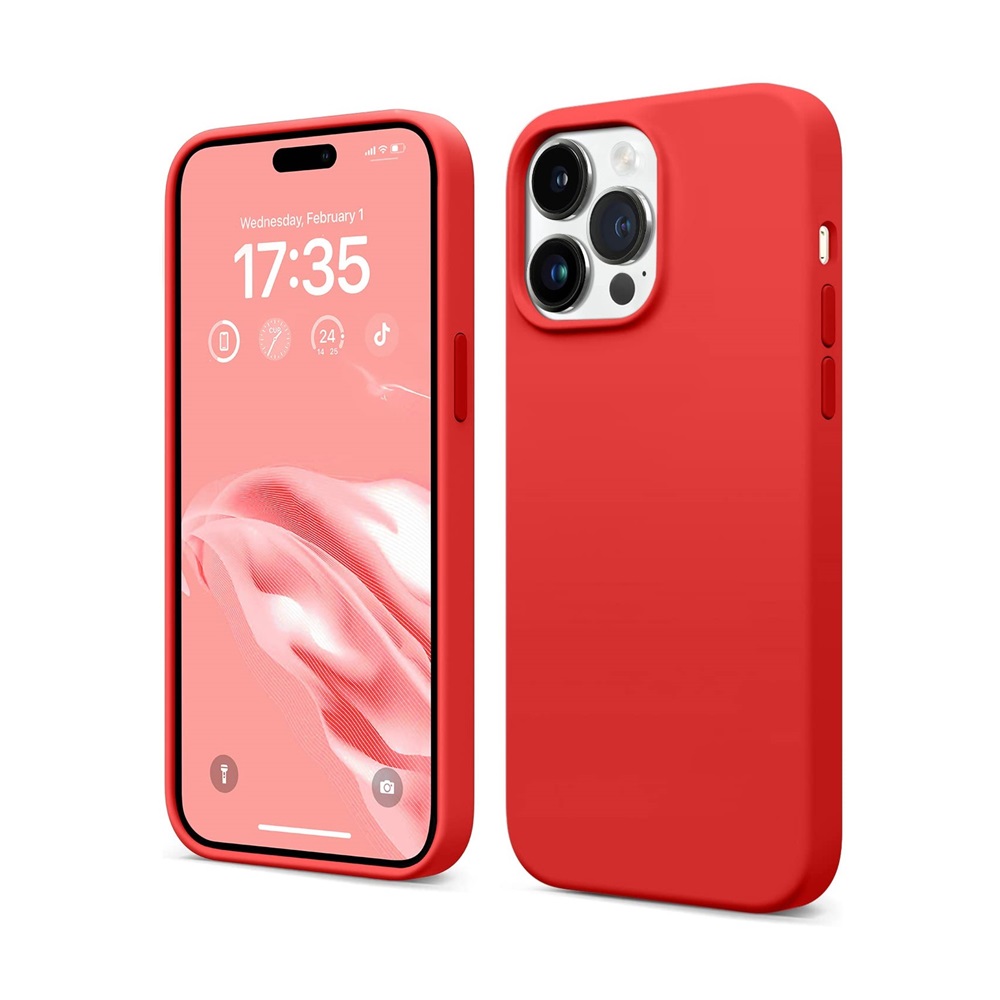 Helmet Case Silicone Soft Touch iPhone 14 Pro Max, Red