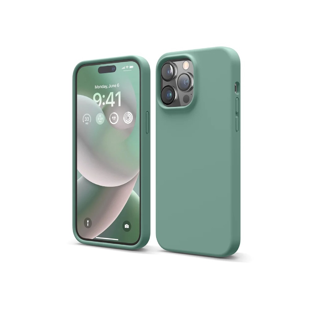 Helmet Case Liquid Silicone iPhone 14 Pro Max, Green