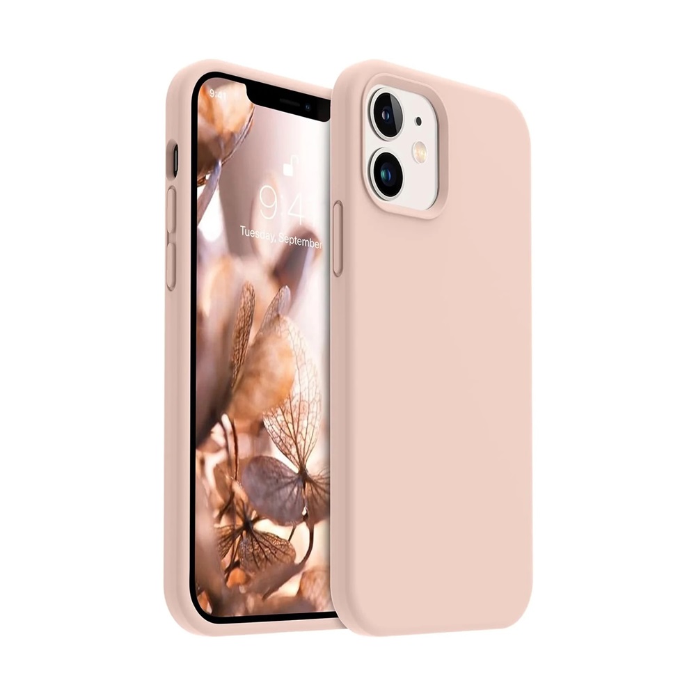 Helmet Case Liquid Silicone iPhone 12, Rose