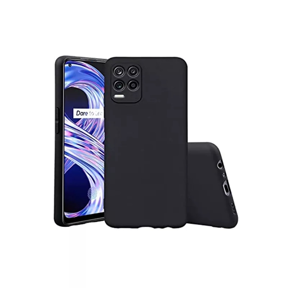 Helmet Case Liquid Silicon Realme 8, Black