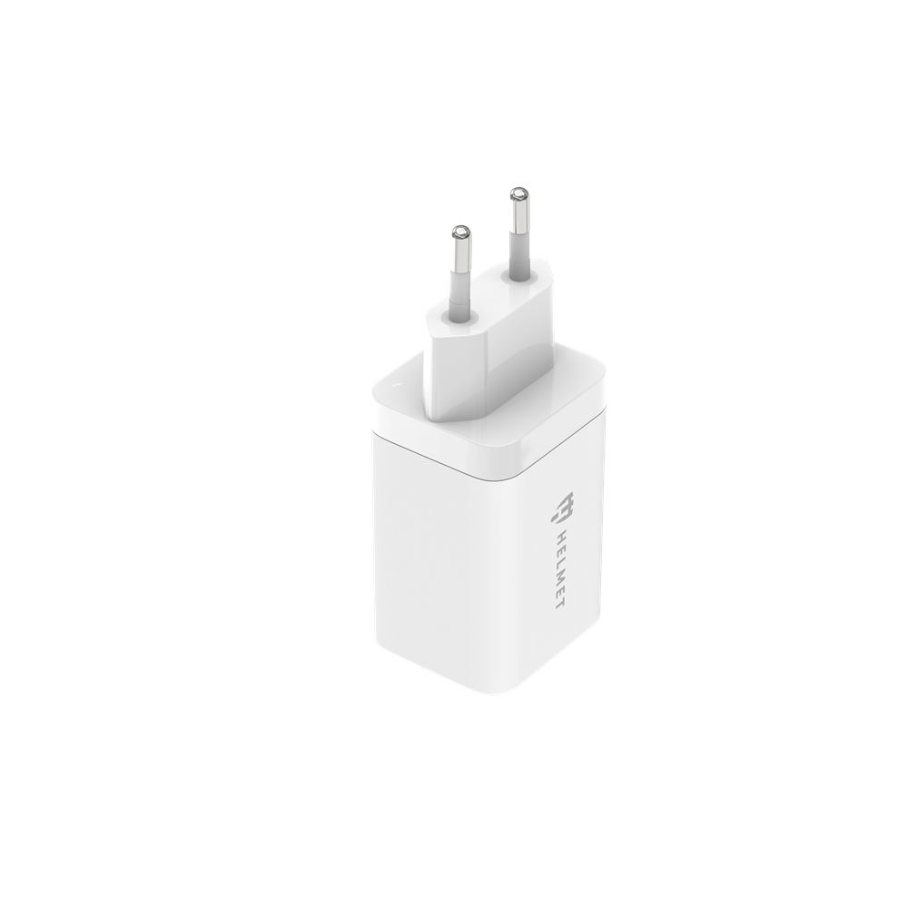 Helmet Wall Charger GaN 2*Type-C 45W 6A, White
