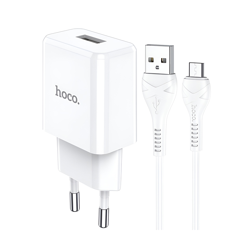Hoco Wall Charger with Cable USB to Micro-USB 2.1A N9 Especial, White