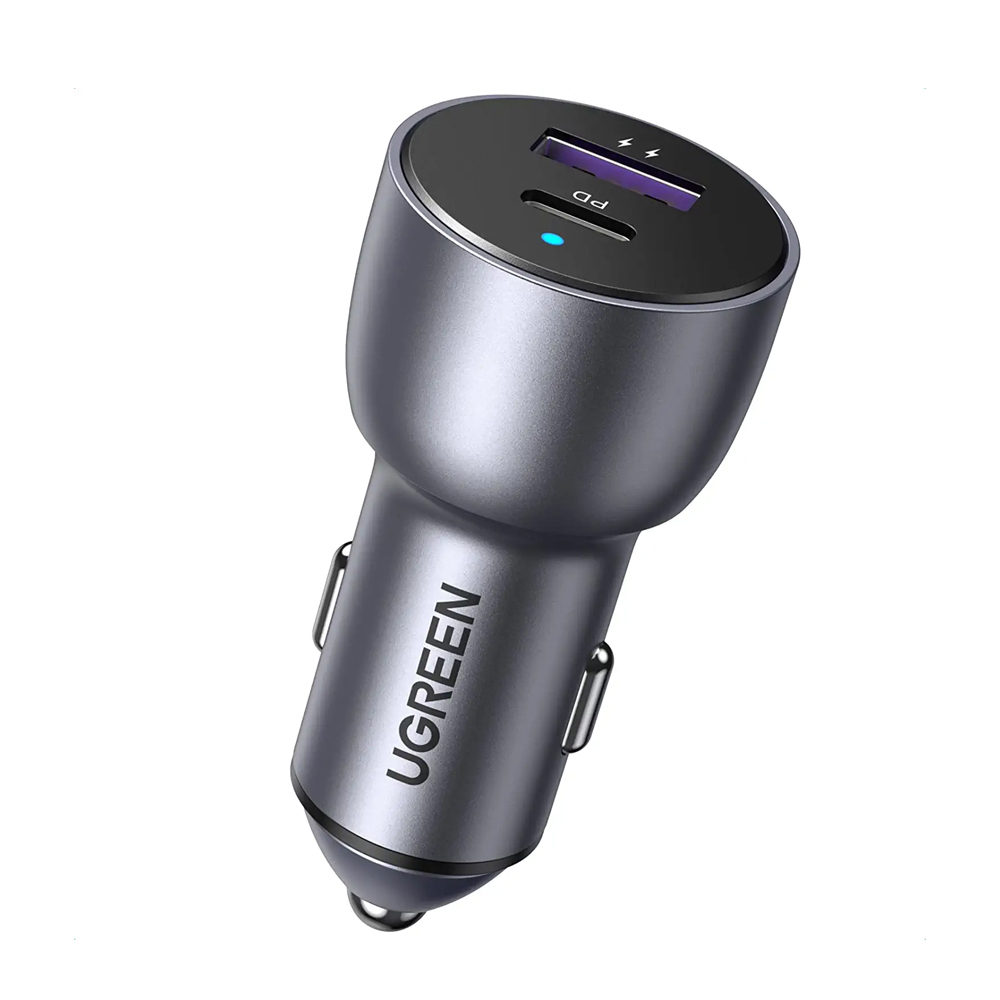 UGREEN Car Charger 1*USB-A+1*Type-C Aluminum 3A 52,5W, Grey