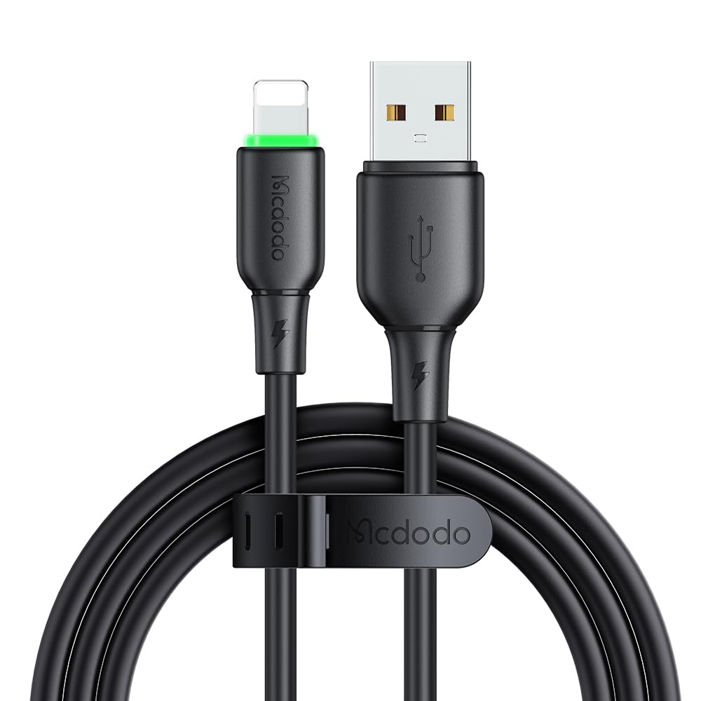 Mcdodo Cable Alpha Series USB-A to Lightning with LED 2A 1.2m, Black