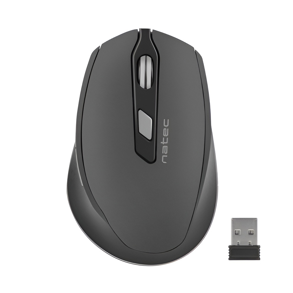 Natec Mouse Siskin, 2400 DPI, Optical Wireless, Black-Grey