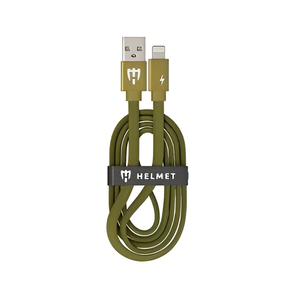 Helmet Cable USB to Lightning Kevlar Flat 2.1A 1m, Camo
