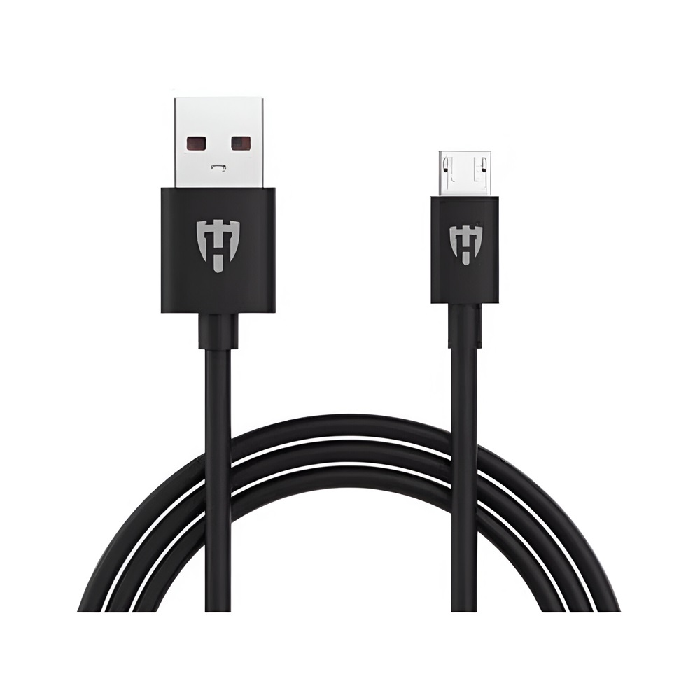 Helmet Cable USB to Micro-USB Basic 2.1A 1m, Black	