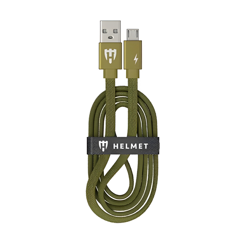 Helmet Cable USB to Micro USB Kevlar Flat 2.1A 1m, Camo