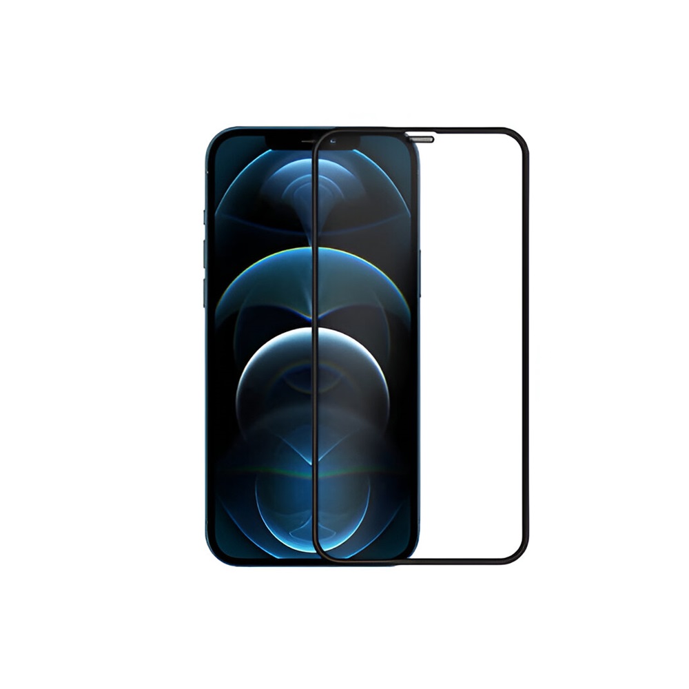 Helmet Diamond Glass 4D Frame iPhone 12/12 Pro, Black (V2)