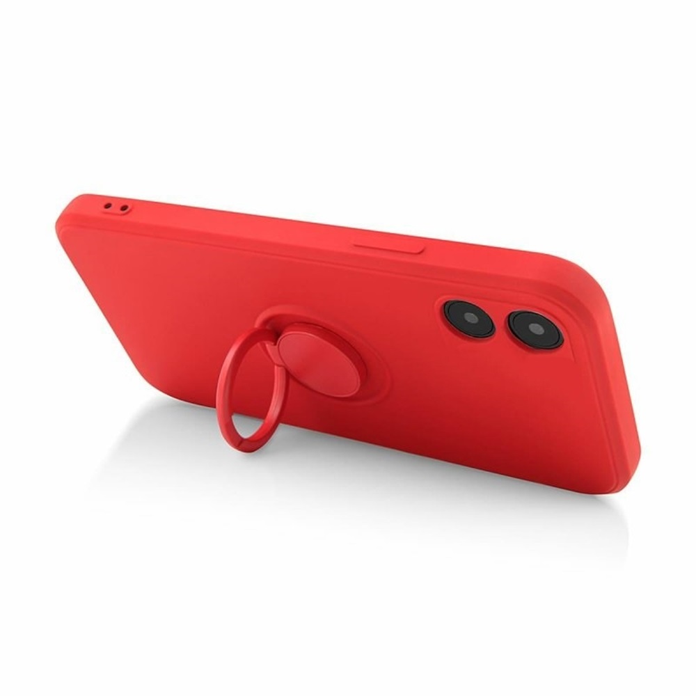 Helmet Case with Ring Liquid Silicone  Xiaomi Redmi 7, Red