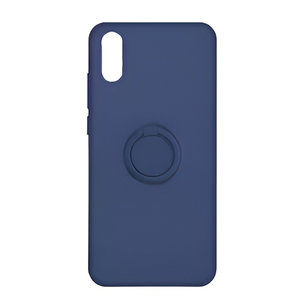 Helmet Case with Ring Liquid Silicone  Xiaomi Redmi 7, Blue