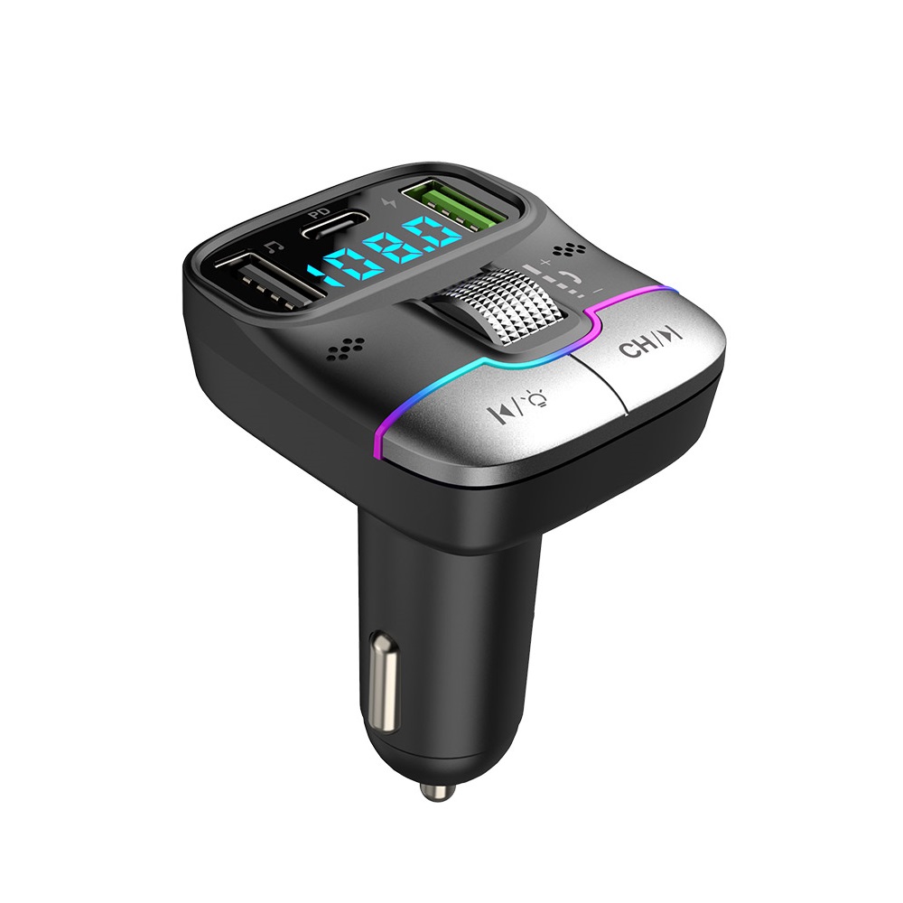Helmet FM Transmitter 2*USB+1*PD 25W G40, Black