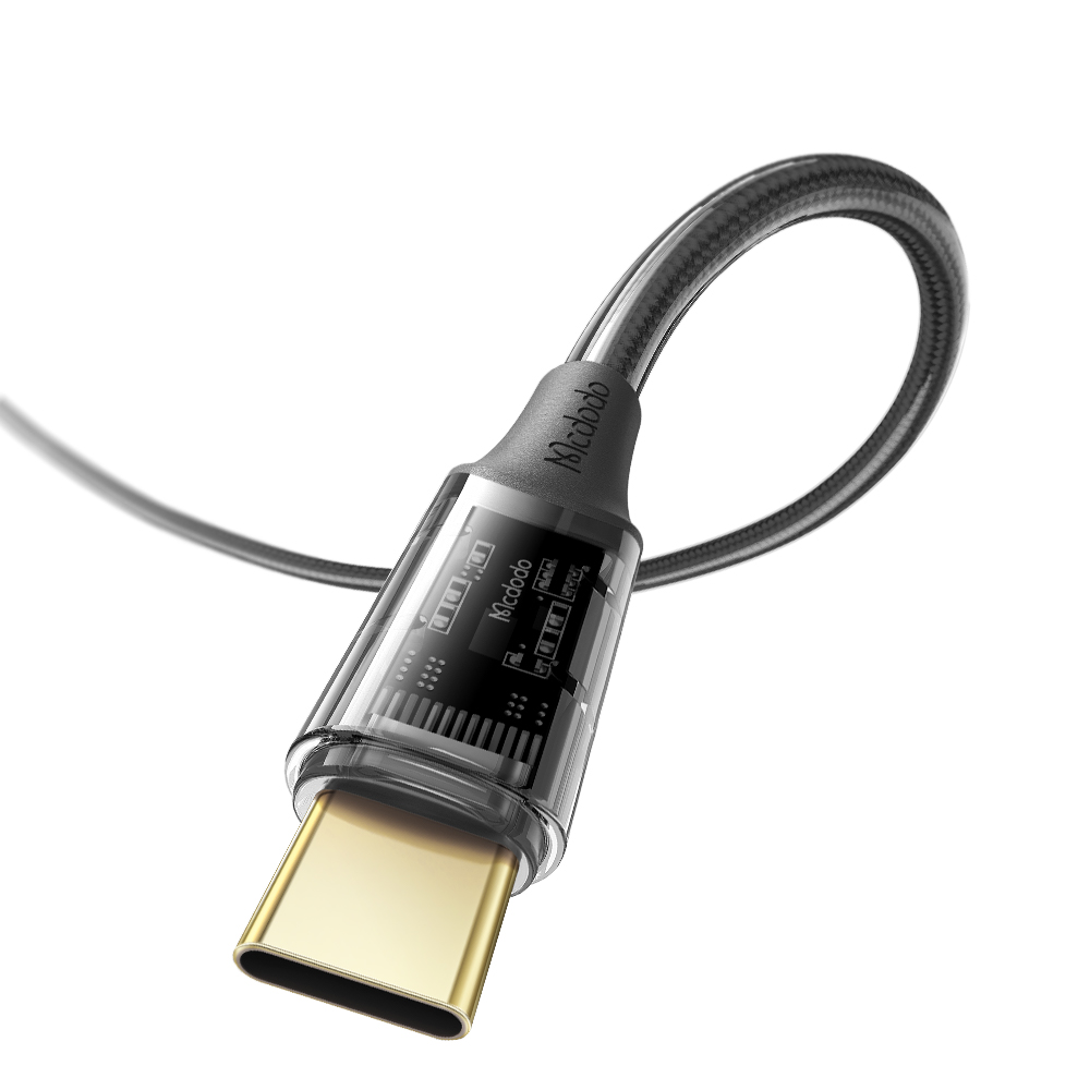 Mcdodo Cable Type-C to Type-C PD Transparent Amber 100W 5A 1.2m, Black