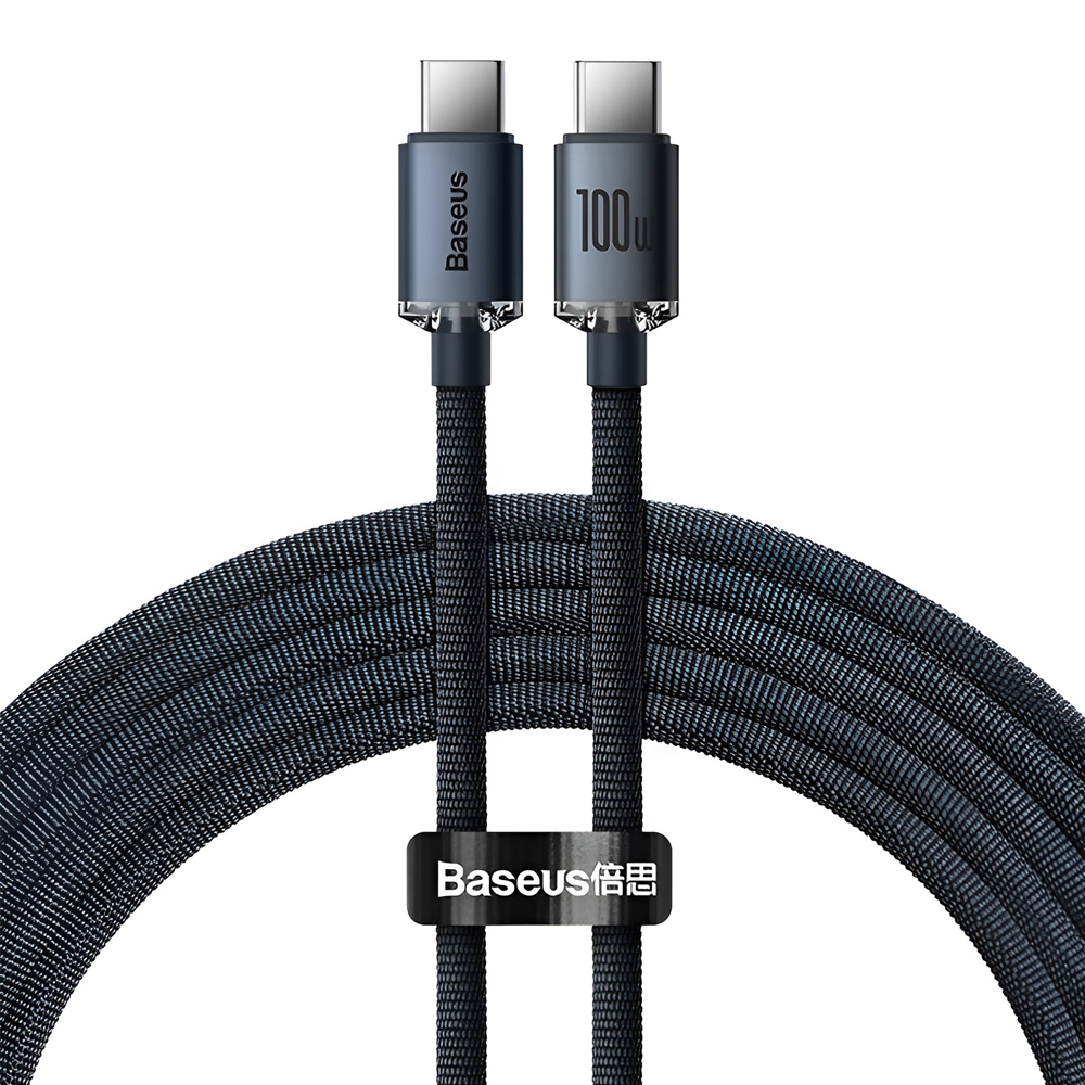 Baseus Cable Type-C to Type-C 100W 1.2m Crystal Shine Series, Black