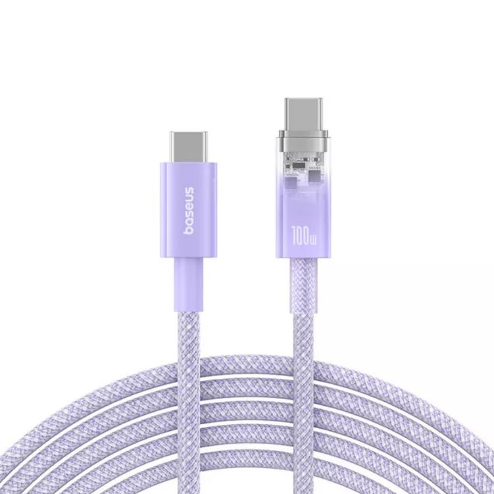 Baseus Cable Explorer Smart Temperature Type-C to Type-C 5A 100W 2m, Nebula Purple