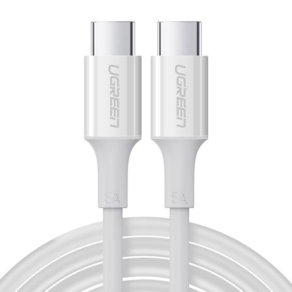 UGREEN Cable Type-C 2.0 to Type-C 2.0 5A 100W 2M, White | US300