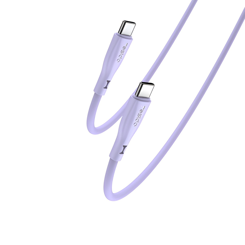 Yesido Cable Liquid Silicone Series Type-C to Type-C 60W 1m, Purple 