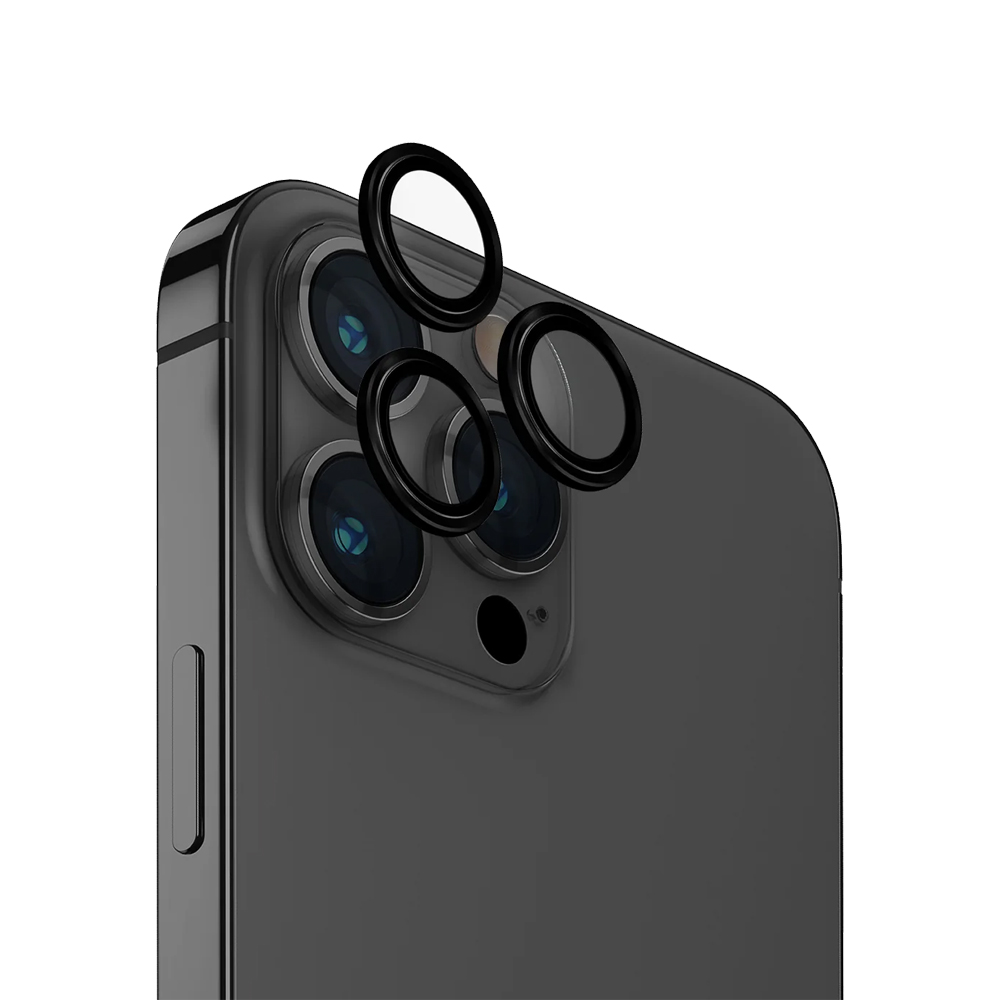 Uniq Optix Aluminium Camera Lens Protector for iPhone 15 Pro Max, Black