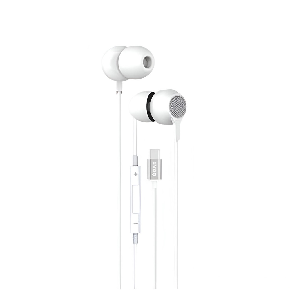 BWOO Earphones Type-C with Mic HF157, White